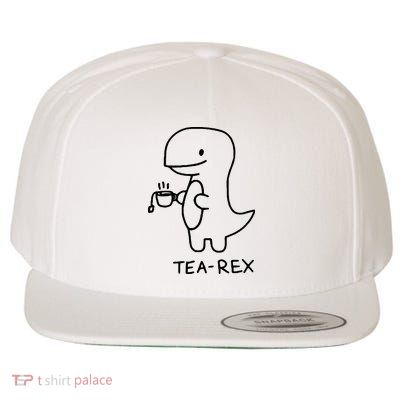 Tea Rex Funny Dinosaur Tea Party Wool Snapback Cap