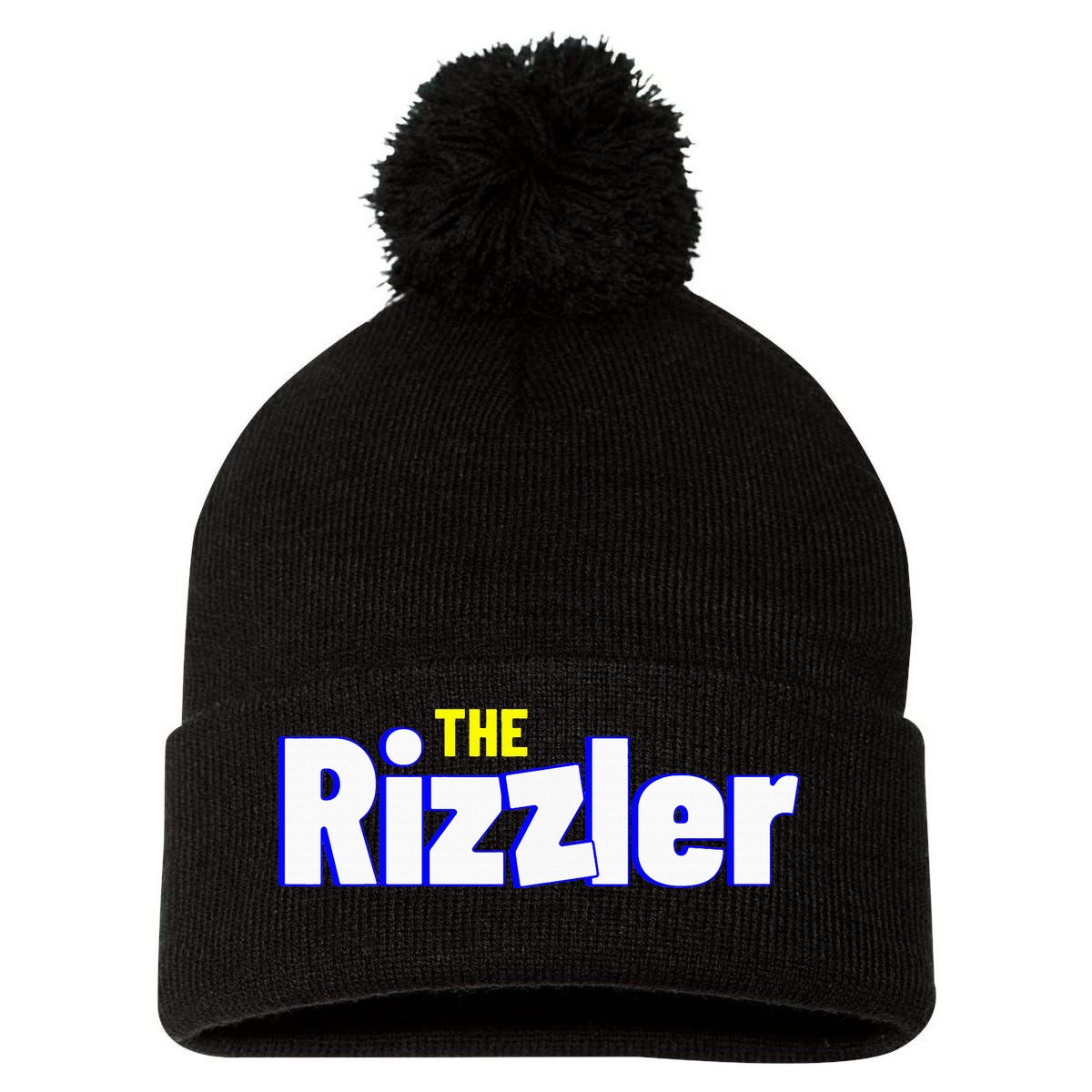 The Rizzler For The Rizz God Pom Pom 12in Knit Beanie