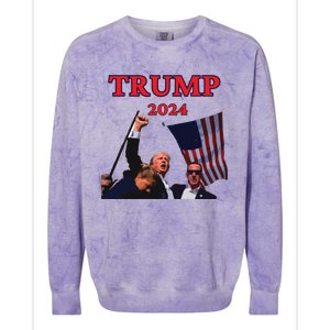 Trump Raise Fist Pump! Donald Trump Shooting Bloody Trump Rally Colorblast Crewneck Sweatshirt