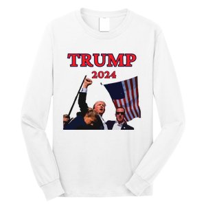 Trump Raise Fist Pump! Donald Trump Shooting Bloody Trump Rally Long Sleeve Shirt