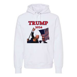 Trump Raise Fist Pump! Donald Trump Shooting Bloody Trump Rally Premium Hoodie