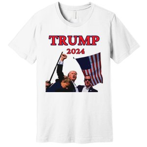 Trump Raise Fist Pump! Donald Trump Shooting Bloody Trump Rally Premium T-Shirt