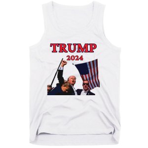 Trump Raise Fist Pump! Donald Trump Shooting Bloody Trump Rally Tank Top