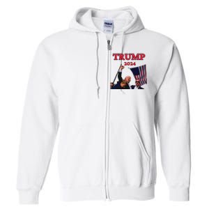 Trump Raise Fist Pump! Donald Trump Shooting Bloody Trump Rally Full Zip Hoodie