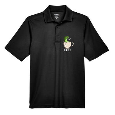 Tea Rex Funny T Rex Dinosaur Joke Pun Tyrannosaurus Men's Origin Performance Piqué Polo