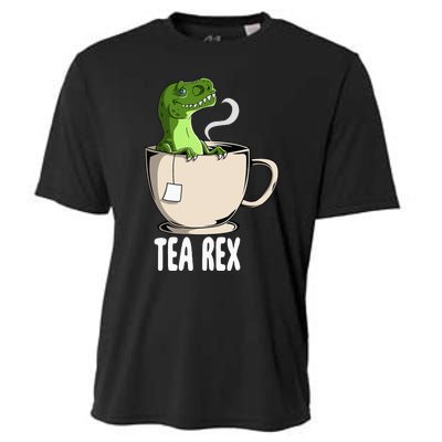 Tea Rex Funny T Rex Dinosaur Joke Pun Tyrannosaurus Cooling Performance Crew T-Shirt