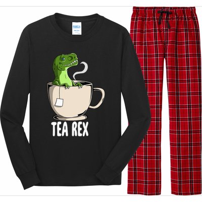 Tea Rex Funny T Rex Dinosaur Joke Pun Tyrannosaurus Long Sleeve Pajama Set