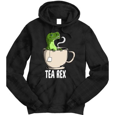 Tea Rex Funny T Rex Dinosaur Joke Pun Tyrannosaurus Tie Dye Hoodie