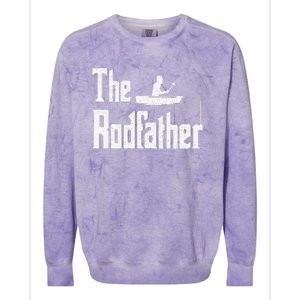 The Rodfather Funny Fishing Dad Gift Colorblast Crewneck Sweatshirt