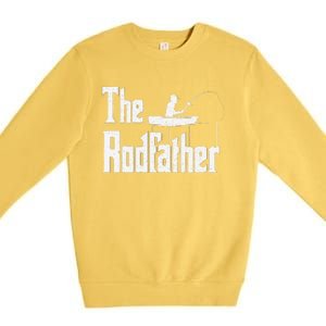 The Rodfather Funny Fishing Dad Gift Premium Crewneck Sweatshirt