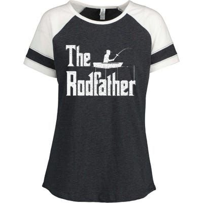 The Rodfather Funny Fishing Dad Gift Enza Ladies Jersey Colorblock Tee