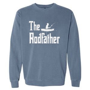 The Rodfather Funny Fishing Dad Gift Garment-Dyed Sweatshirt