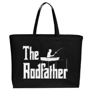 The Rodfather Funny Fishing Dad Gift Cotton Canvas Jumbo Tote