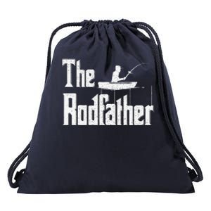 The Rodfather Funny Fishing Dad Gift Drawstring Bag