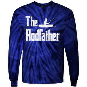 The Rodfather Funny Fishing Dad Gift Tie-Dye Long Sleeve Shirt