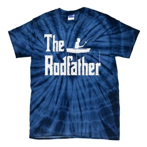 The Rodfather Funny Fishing Dad Gift Tie-Dye T-Shirt