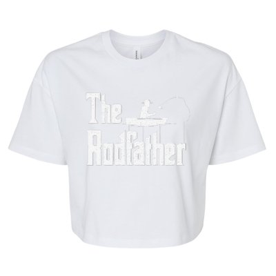 The Rodfather Funny Fishing Dad Gift Bella+Canvas Jersey Crop Tee