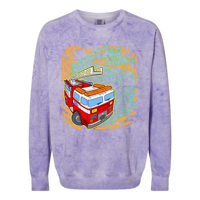 Tonka Rescue Fire Truck Prototype Action Logo Gift Colorblast Crewneck Sweatshirt