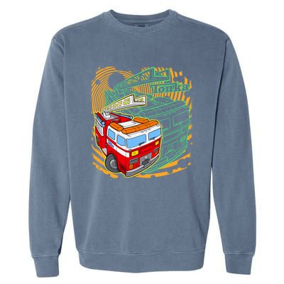 Tonka Rescue Fire Truck Prototype Action Logo Gift Garment-Dyed Sweatshirt