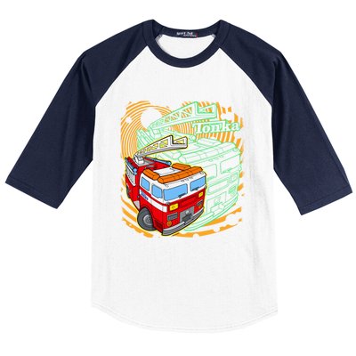 Tonka Rescue Fire Truck Prototype Action Logo Gift Baseball Sleeve Shirt