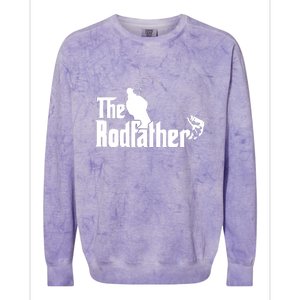 The Rodfather Funny Fishing Dad Fathers Day Gift Colorblast Crewneck Sweatshirt