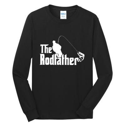 The Rodfather Funny Fishing Dad Fathers Day Gift Tall Long Sleeve T-Shirt