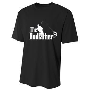 The Rodfather Funny Fishing Dad Fathers Day Gift Performance Sprint T-Shirt