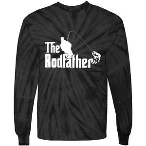 The Rodfather Funny Fishing Dad Fathers Day Gift Tie-Dye Long Sleeve Shirt