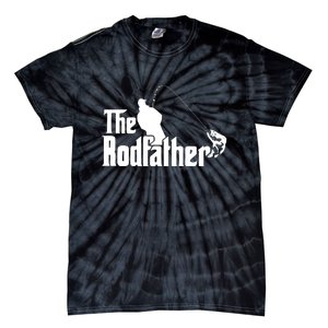 The Rodfather Funny Fishing Dad Fathers Day Gift Tie-Dye T-Shirt