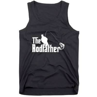 The Rodfather Funny Fishing Dad Fathers Day Gift Tank Top