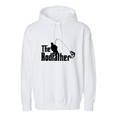 The Rodfather Funny Fishing Dad Fathers Day Gift Garment-Dyed Fleece Hoodie