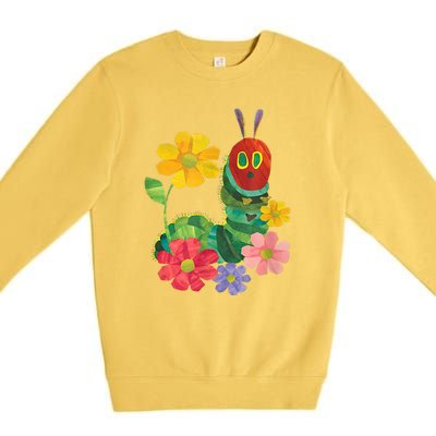 Teacher Retro Flowers And Hungry Caterpillar Kindergarten Gift Premium Crewneck Sweatshirt