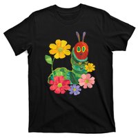 Teacher Retro Flowers And Hungry Caterpillar Kindergarten Gift T-Shirt