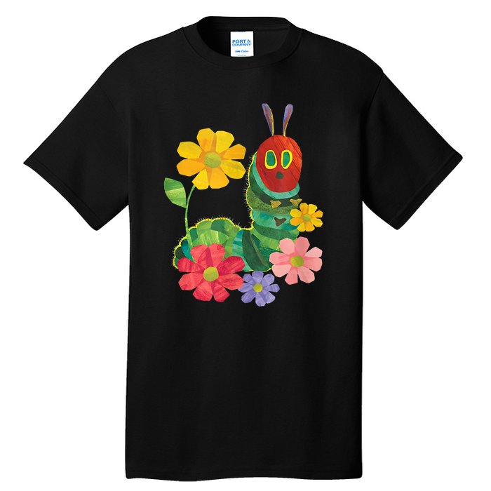 Teacher Retro Flowers And Hungry Caterpillar Kindergarten Gift Tall T-Shirt