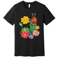 Teacher Retro Flowers And Hungry Caterpillar Kindergarten Gift Premium T-Shirt