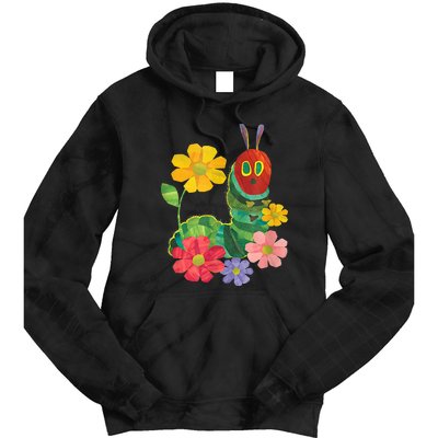 Teacher Retro Flowers And Hungry Caterpillar Kindergarten Gift Tie Dye Hoodie