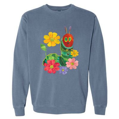 Teacher Retro Flowers And Hungry Caterpillar Kindergarten Gift Garment-Dyed Sweatshirt