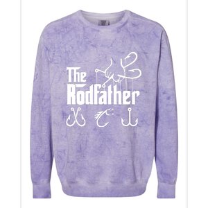 The Rodfather. Funny Fishing For Fisherman Dad Fathers Day Gift Colorblast Crewneck Sweatshirt