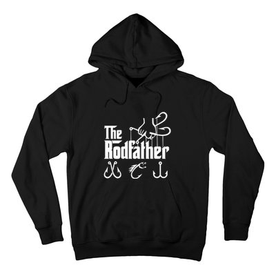 The Rodfather. Funny Fishing For Fisherman Dad Fathers Day Gift Hoodie