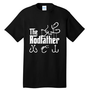 The Rodfather. Funny Fishing For Fisherman Dad Fathers Day Gift Tall T-Shirt