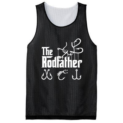 The Rodfather. Funny Fishing For Fisherman Dad Fathers Day Gift Mesh Reversible Basketball Jersey Tank