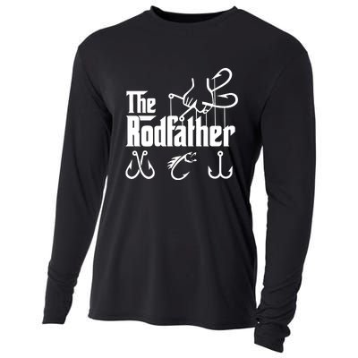 The Rodfather. Funny Fishing For Fisherman Dad Fathers Day Gift Cooling Performance Long Sleeve Crew