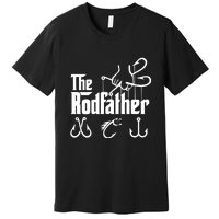 The Rodfather. Funny Fishing For Fisherman Dad Fathers Day Gift Premium T-Shirt