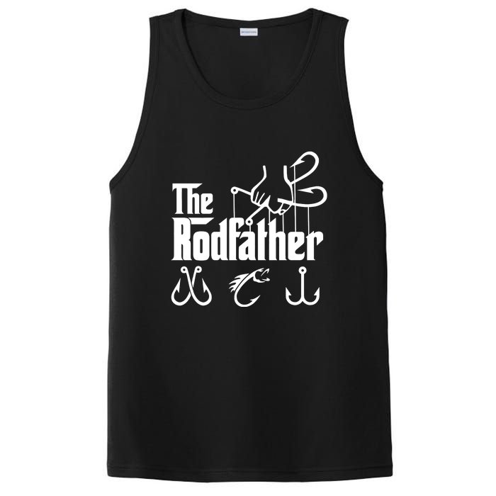 The Rodfather. Funny Fishing For Fisherman Dad Fathers Day Gift PosiCharge Competitor Tank