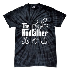 The Rodfather. Funny Fishing For Fisherman Dad Fathers Day Gift Tie-Dye T-Shirt