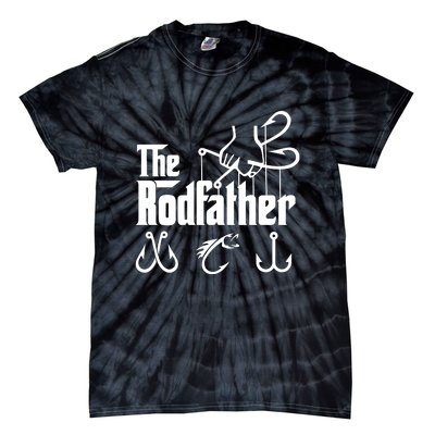 The Rodfather. Funny Fishing For Fisherman Dad Fathers Day Gift Tie-Dye T-Shirt