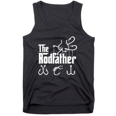 The Rodfather. Funny Fishing For Fisherman Dad Fathers Day Gift Tank Top