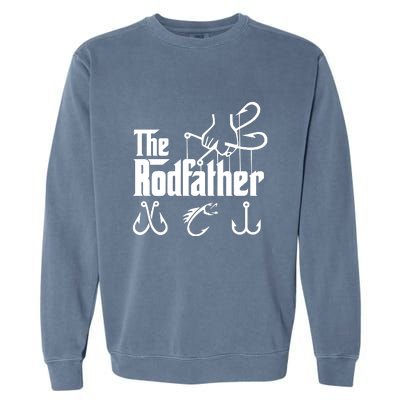 The Rodfather. Funny Fishing For Fisherman Dad Fathers Day Gift Garment-Dyed Sweatshirt