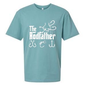 The Rodfather. Funny Fishing For Fisherman Dad Fathers Day Gift Sueded Cloud Jersey T-Shirt