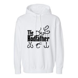 The Rodfather. Funny Fishing For Fisherman Dad Fathers Day Gift Garment-Dyed Fleece Hoodie